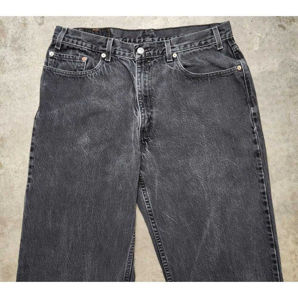 VTG Levi's 550 Relaxed Fit Jeans Men's 38x32* (36x31) Black Baggy Denim Y2K - Picture 6 of 16